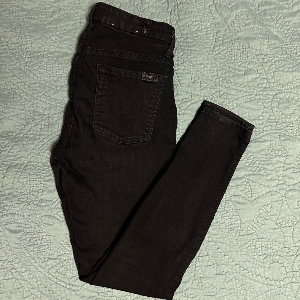 7 for All Mankind Black Skinny Jeans